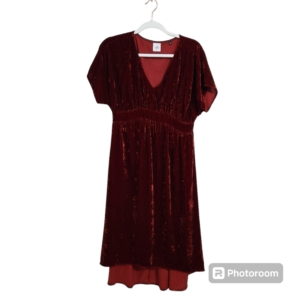 Cabi Grace Tribute Crushed Velvet Dress short Dolman Sleeve Babydoll